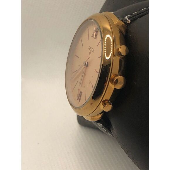 Fossil Q FTW5022 Women's Black Leather Analog Dial Wrist Hybrid Smart Watch HK18 - Picture 2 of 9